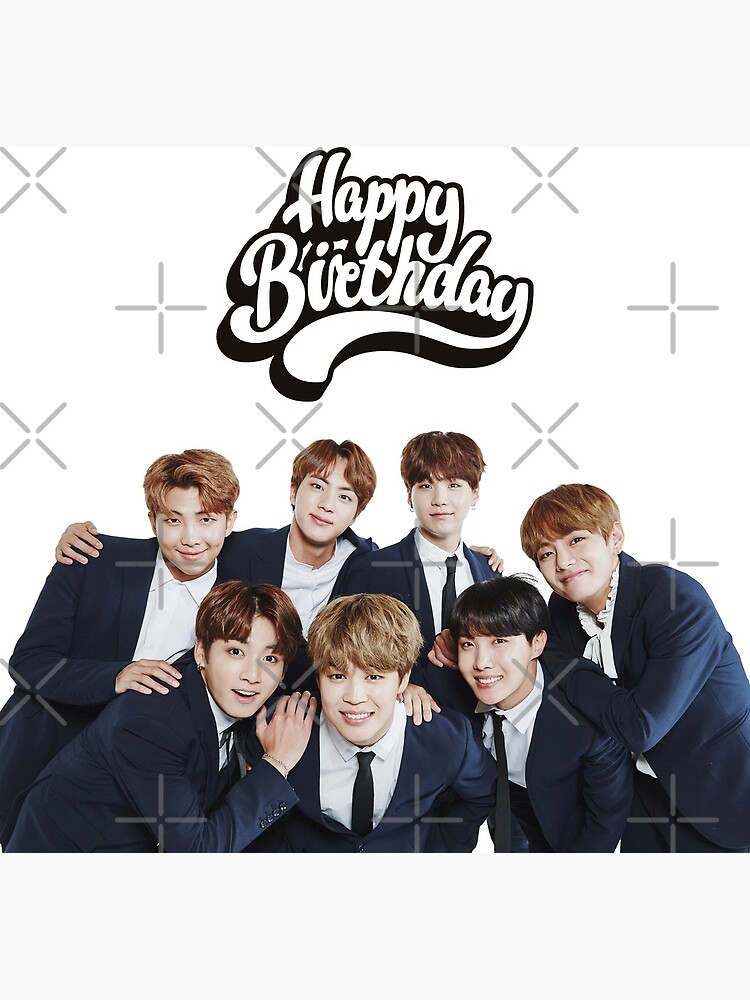 Carte De Vœux Joyeux Anniversaire Bts Par Bothaina Redbubble