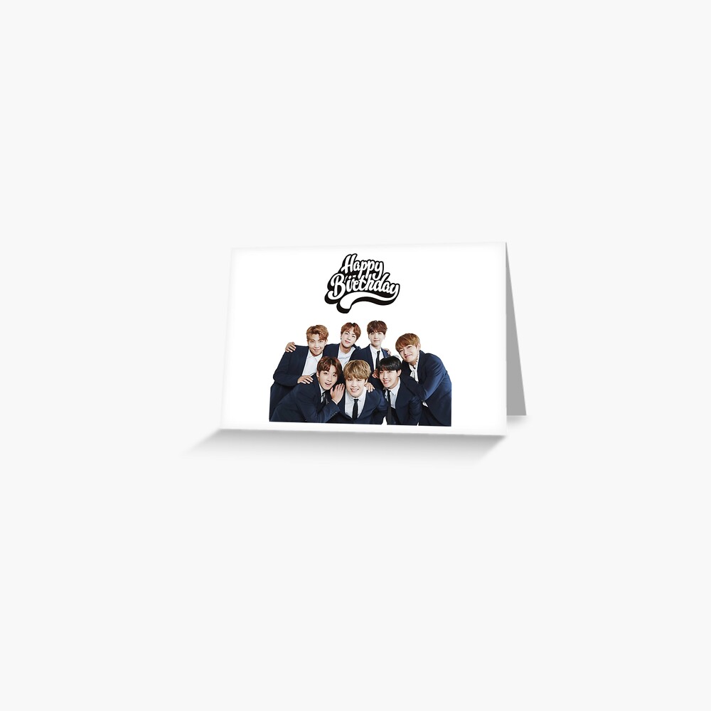 Carte De Vœux Joyeux Anniversaire Bts Par Bothaina Redbubble