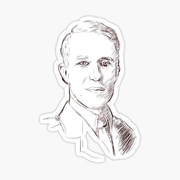T E Lawrence / Lawrence of Arabia (sketch) Sticker