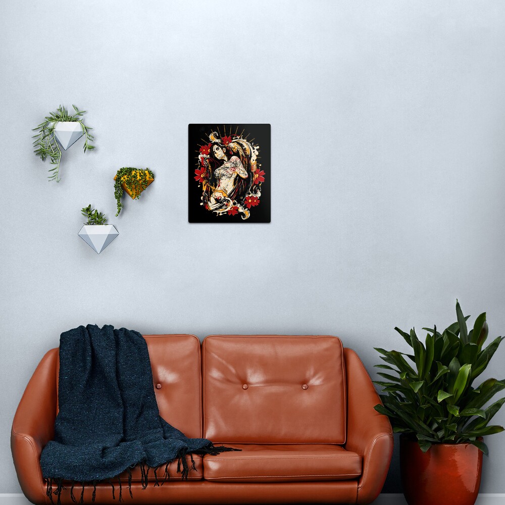 Cinco de Mayo Mexican Tattoo Pin-up Retro Vintage Day of The Dead Metal Print