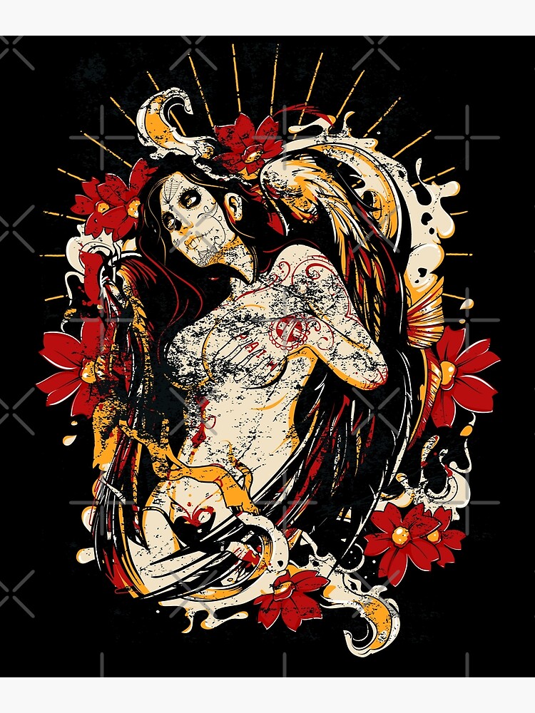 Cinco de Mayo Mexican Tattoo Pin-up Retro Vintage Day of The Dead by thespottydogg