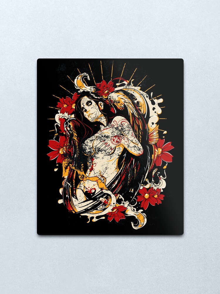 Alternate view of Cinco de Mayo Mexican Tattoo Pin-up Retro Vintage Day of The Dead Metal Print