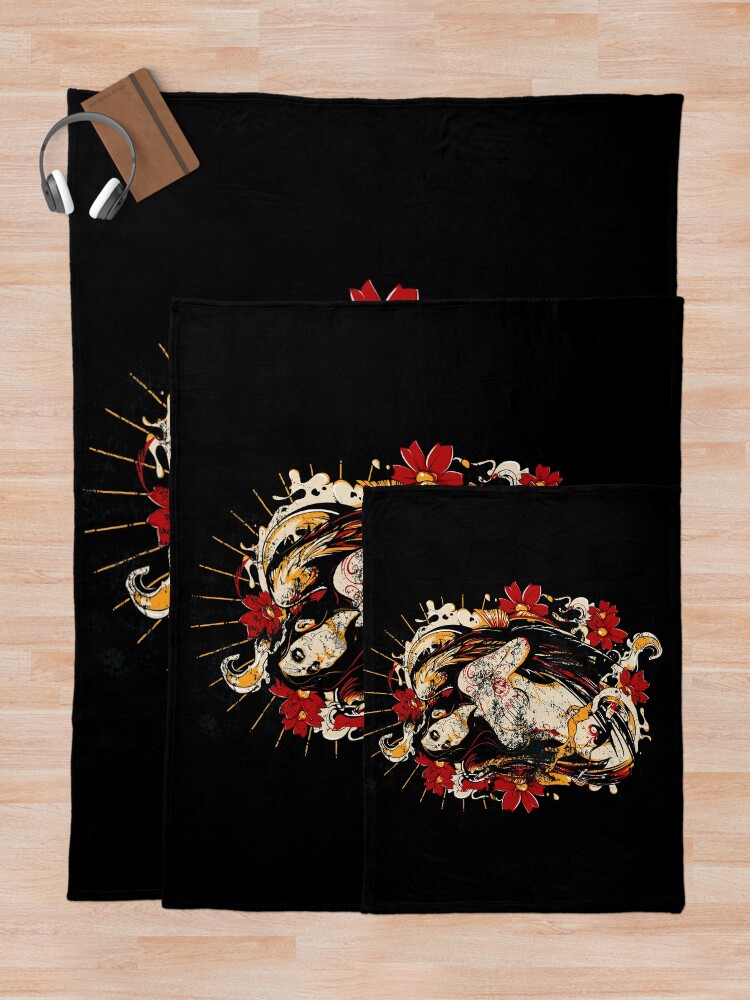 Alternate view of Cinco de Mayo Mexican Tattoo Pin-up Retro Vintage Day of The Dead Throw Blanket