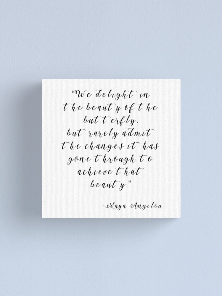 Alternate view of Maya Angelou Changes Quote Print, Black and White Typography Canvas Print