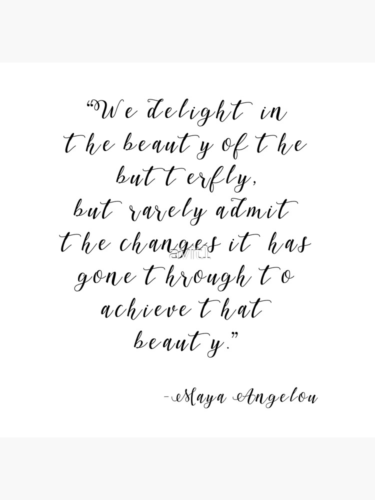 Maya Angelou Changes Quote Print, Black and White Typography by avit1