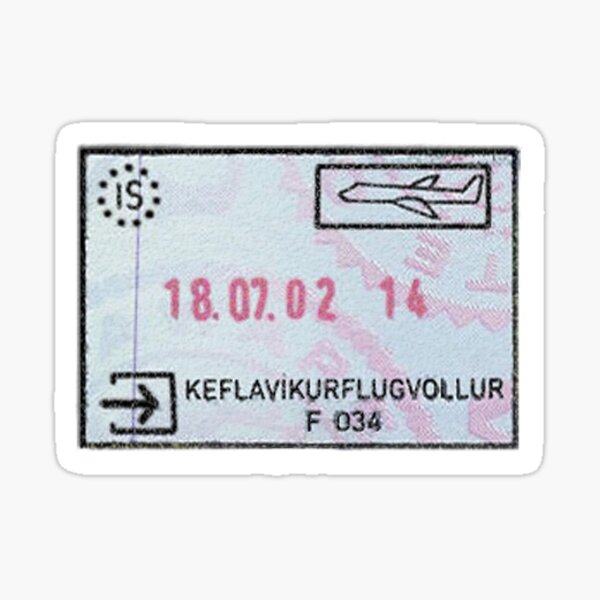 Iceland Passport Stamp Sticker