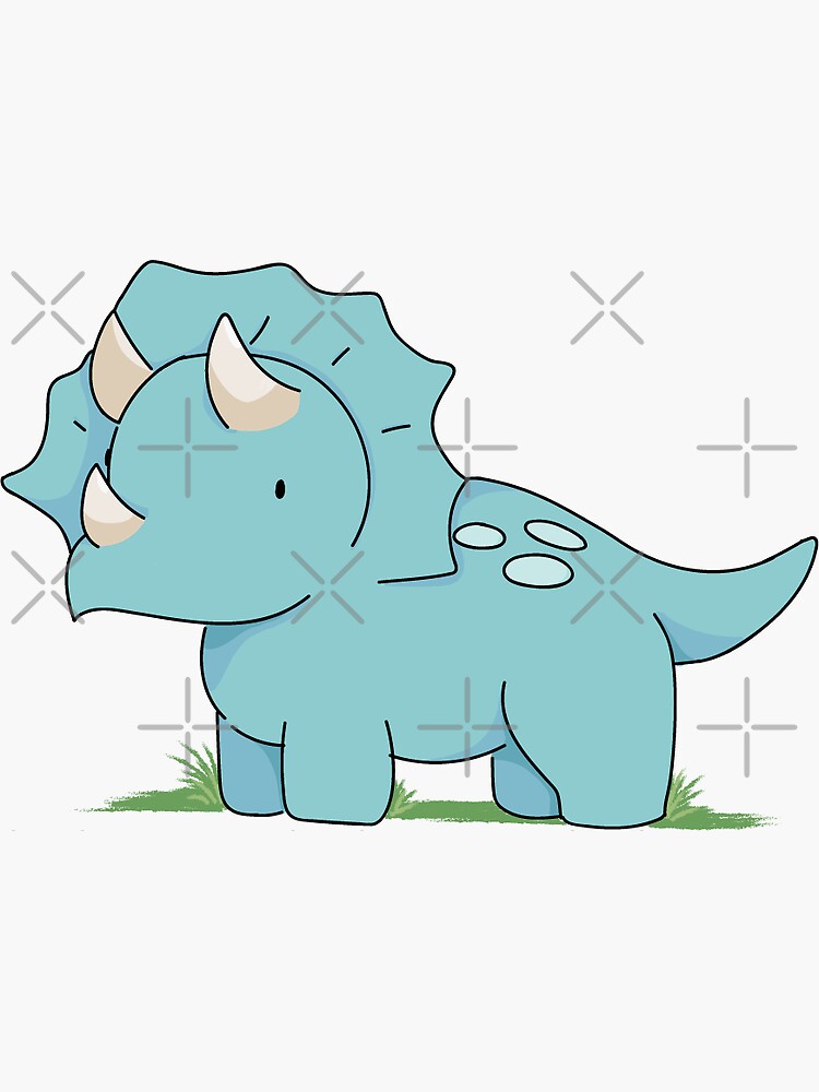 “Blue Triceratops” Sticker for Sale by ktierney | Redbubble