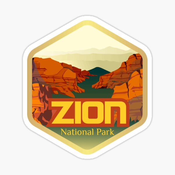Vista previa del artículo con la obra «Etiqueta engomada del parque nacional de Utah Zion (diseño a estrenar)», diseñado y vendido por MtnStickers.