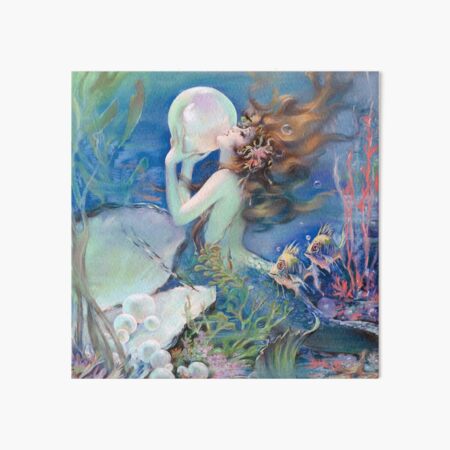 Vintage Mermaid painting, mythological being Art Board Print