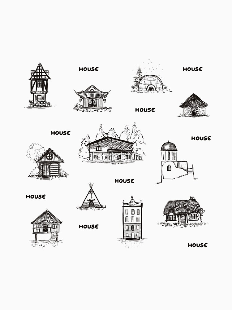(Graphite Drawing) Houses in the World by lettieblue