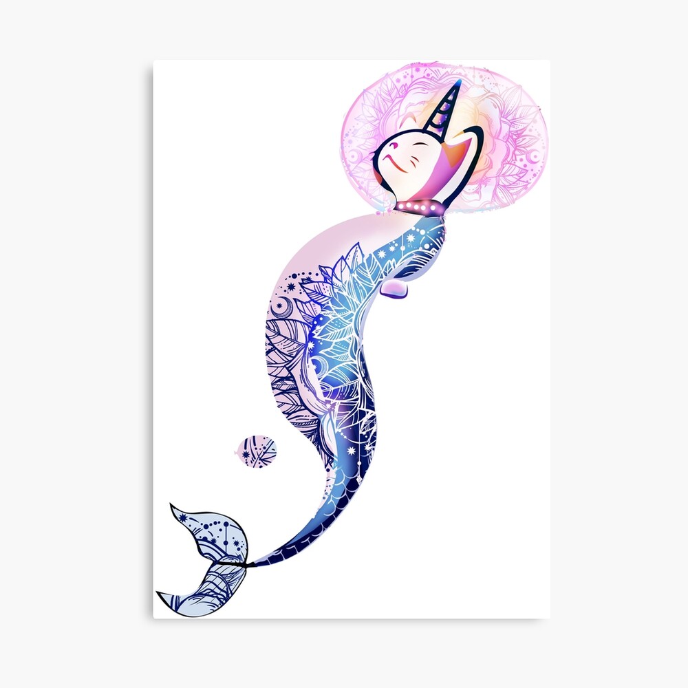 Impression Photo Tatouage De Chat Licorne Sirene De L Espace Par Gonegirldesigns Redbubble