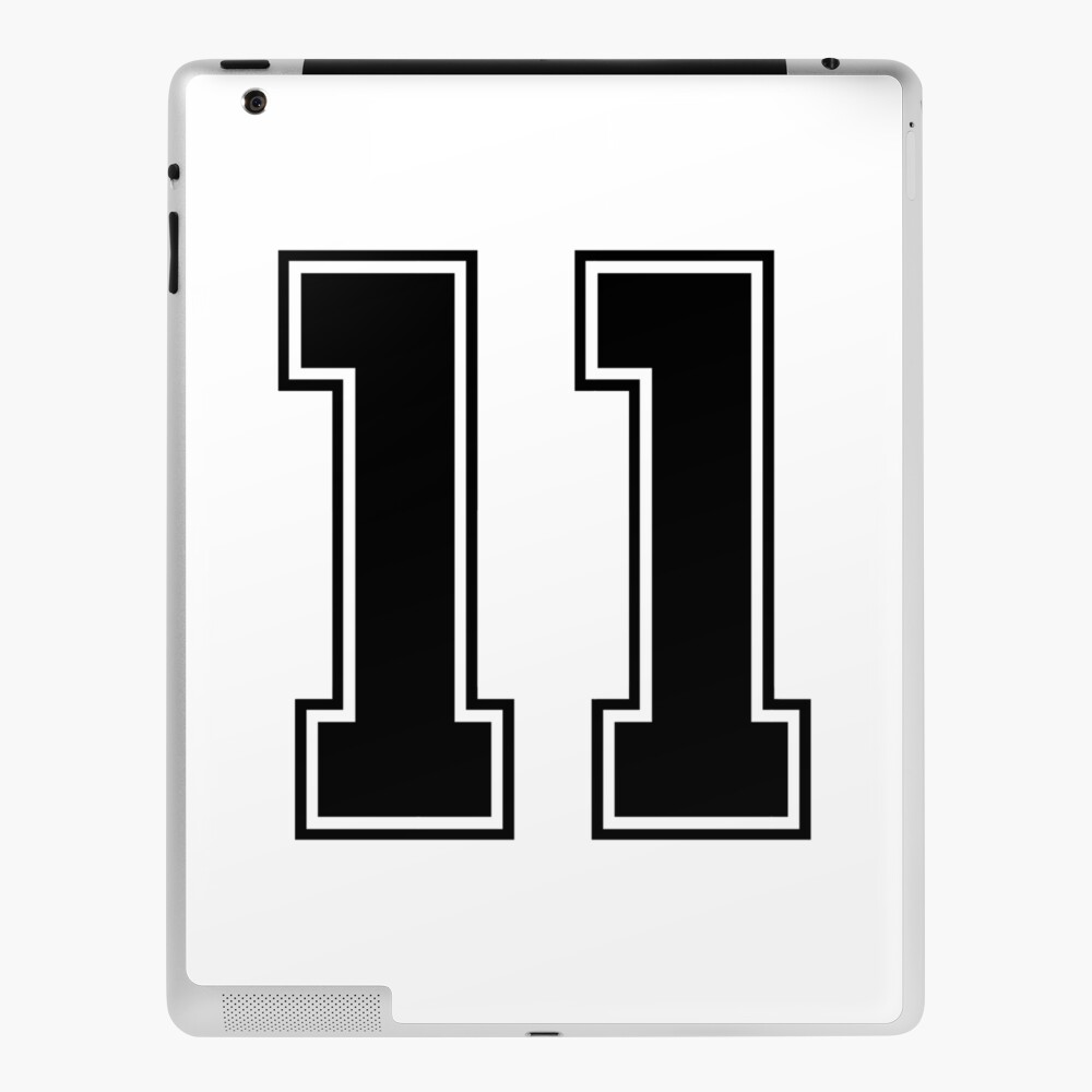 11 American Football Classic Vintage Sport Jersey Number in black number on  white background for american football, baseball or basketball iPad Case &  Skin fo…