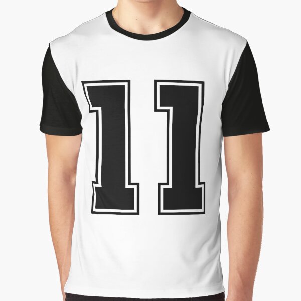 11 American Football Classic Vintage Sport Jersey Number in black number on  white background for american football, baseball or basketball | Art Board