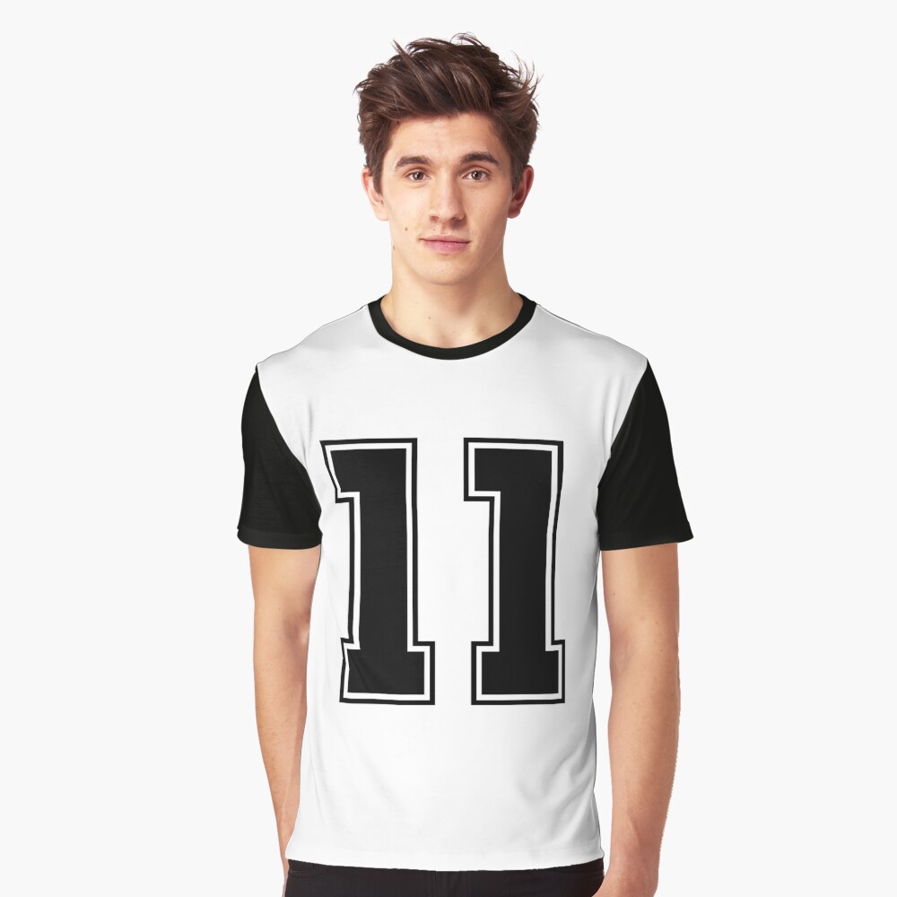 11 American Football Classic Vintage Sport Jersey Number in black number on  white background for american football, baseball or basketball | Art Board