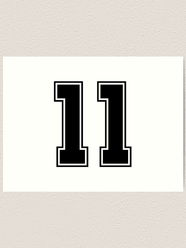 11 American Football Classic Vintage Sport Jersey Number in black number on  white background for american football, baseball or basketball | Art Board