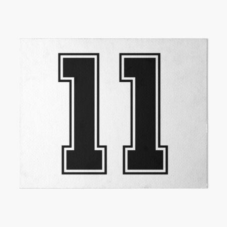 11,Classic Vintage Sport Jersey Number, Uniform numbers in black as fat  fonts, number. For American football, baseball or basketball and ice  Hockey. Stock Illustration