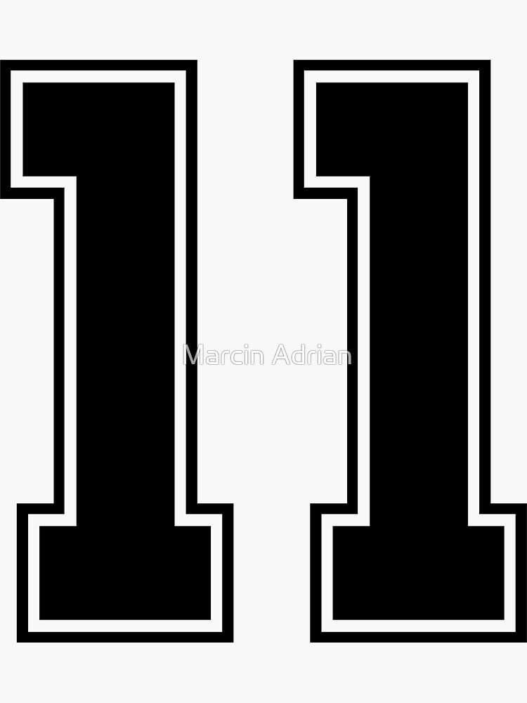 11 American Football Classic Vintage Sport Jersey Number in black number on  white background for american football, baseball or basketball iPad Case &  Skin fo…