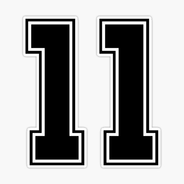 44 American Football Classic Vintage Sport Jersey Number in black number  on white background for american football, baseball or basketball Sticker