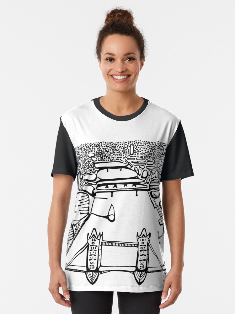 Thumbnail 2 of 5, Graphic T-Shirt, Looking out over London designed and sold by Philcohnartist.