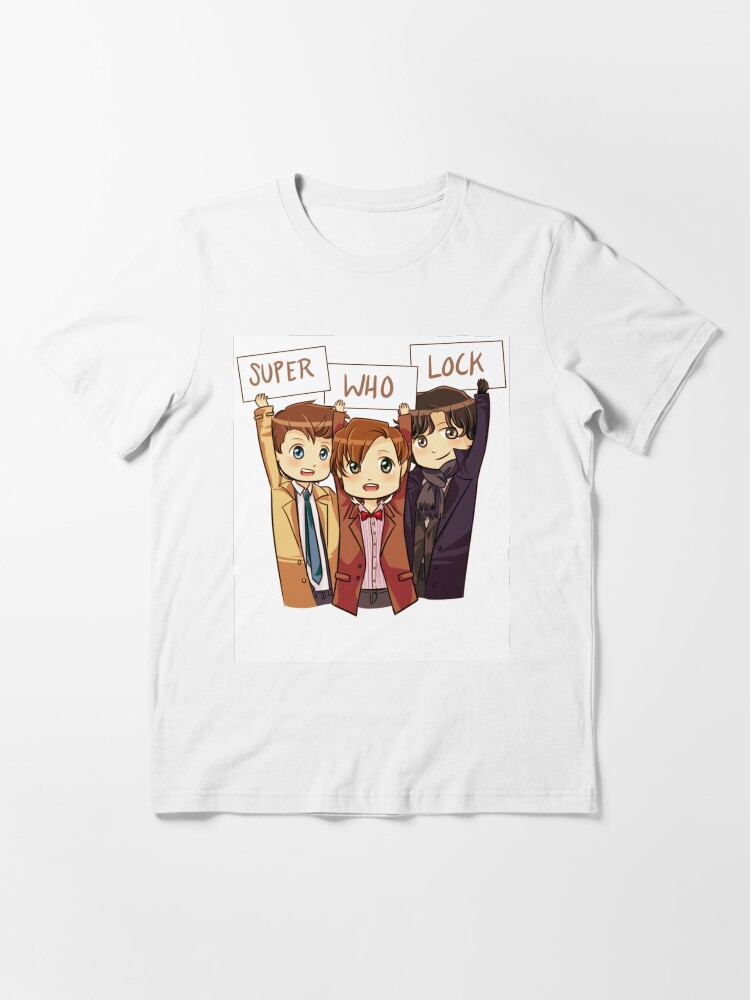 Alternate view of Chibi SuperWhoLock Essential T-Shirt