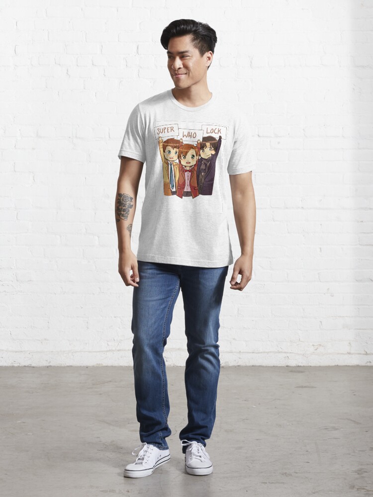 Alternate view of Chibi SuperWhoLock Essential T-Shirt