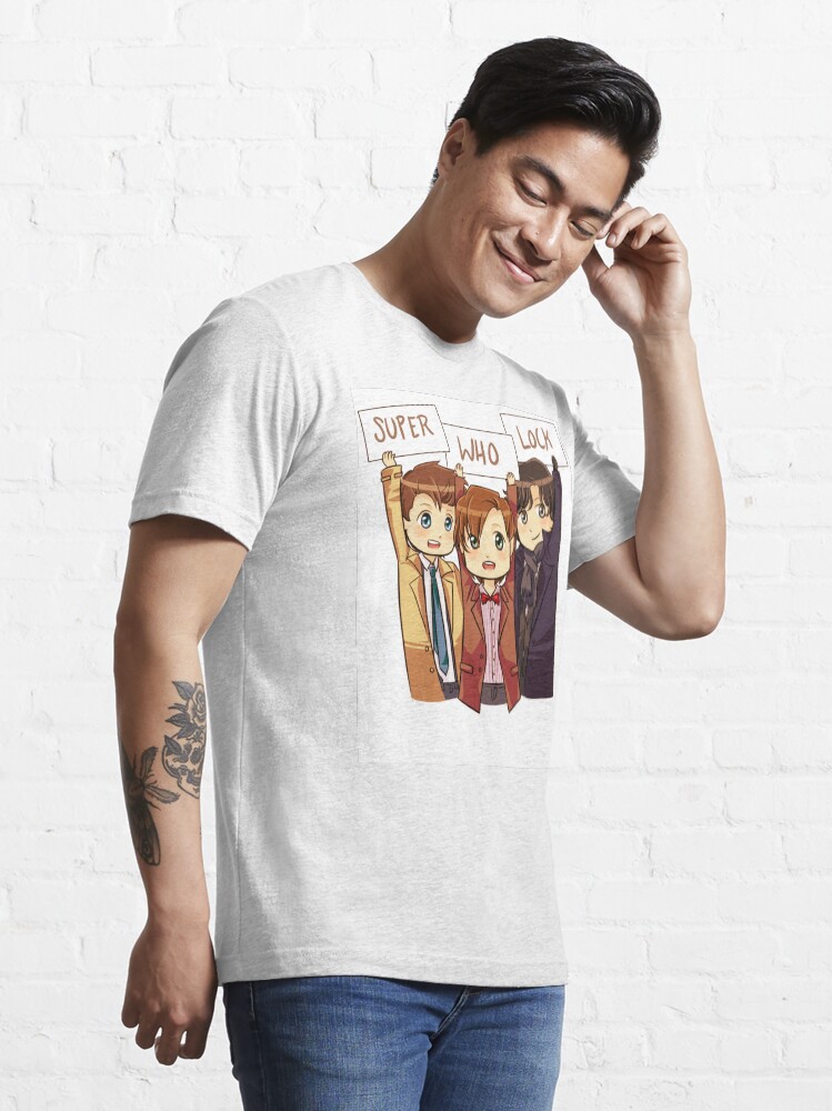 Alternate view of Chibi SuperWhoLock Essential T-Shirt
