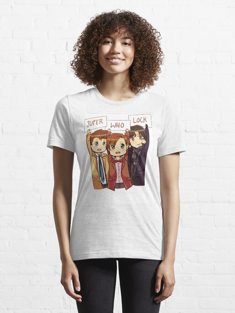 Alternate view of Chibi SuperWhoLock Essential T-Shirt