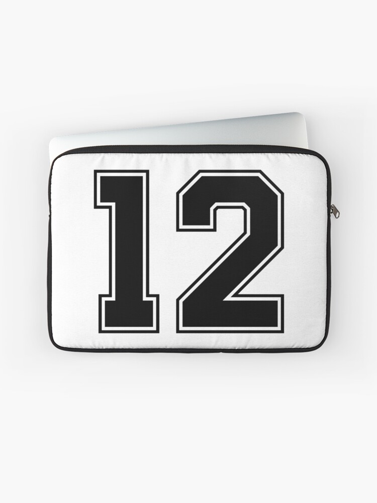 12 American Football Classic Vintage Sport Jersey Number in black number on  white background for american football, baseball or basketball | Laptop