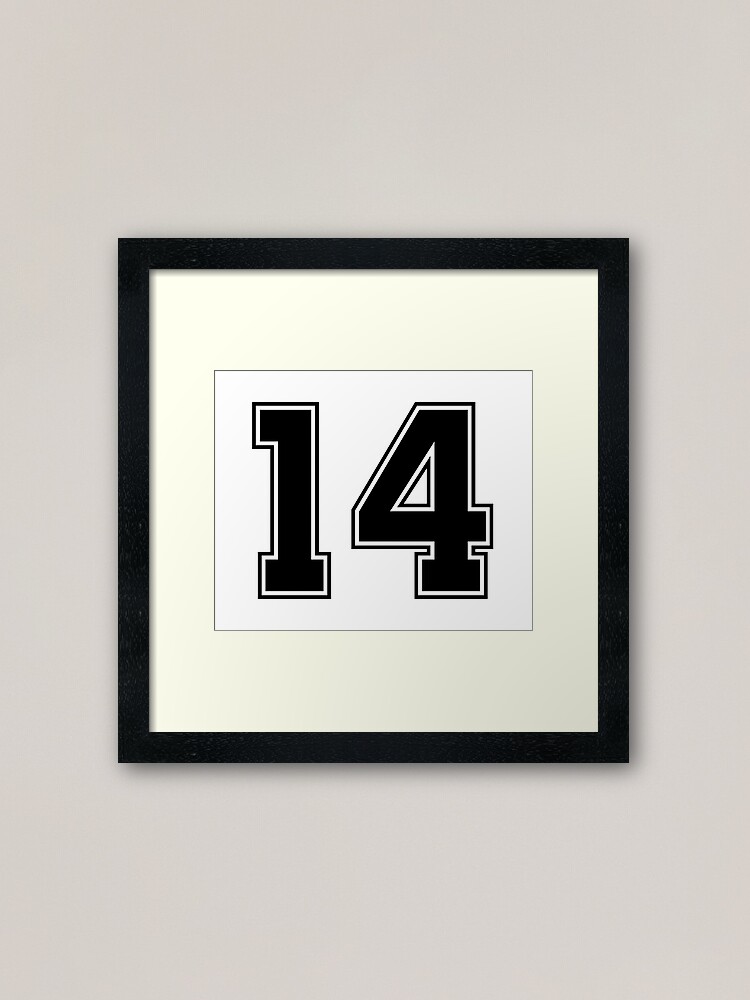 14 American Football Classic Vintage Sport Jersey Number in black number on  white background for american football, baseball or basketball | Poster