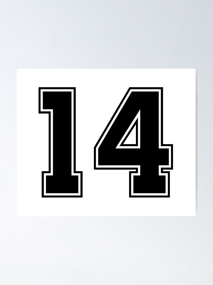 14 American Football Classic Vintage Sport Jersey Number in black number on  white background for american football, baseball or basketball Poster for  Sale by Marcin Adrian