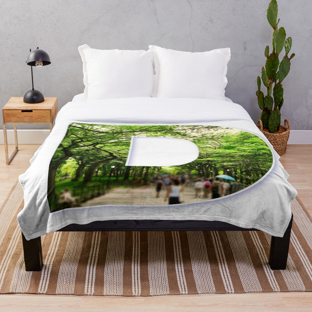 Central Park - Letter D on a throw blanket