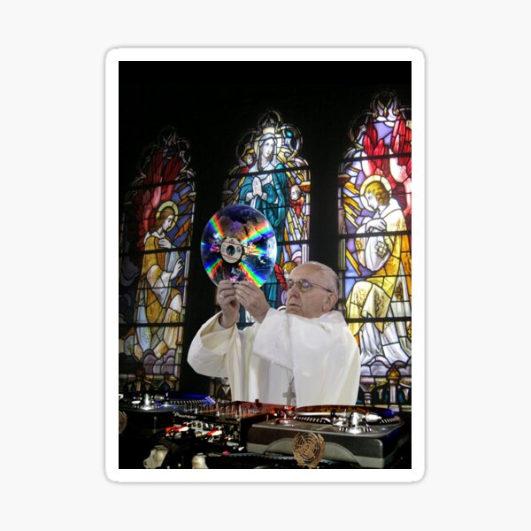 Catholic DJ Earth Pope Francis Turntable EDM Sticker