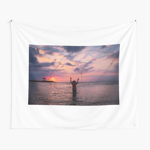 Bali Sunrise Fisherman Tapestry