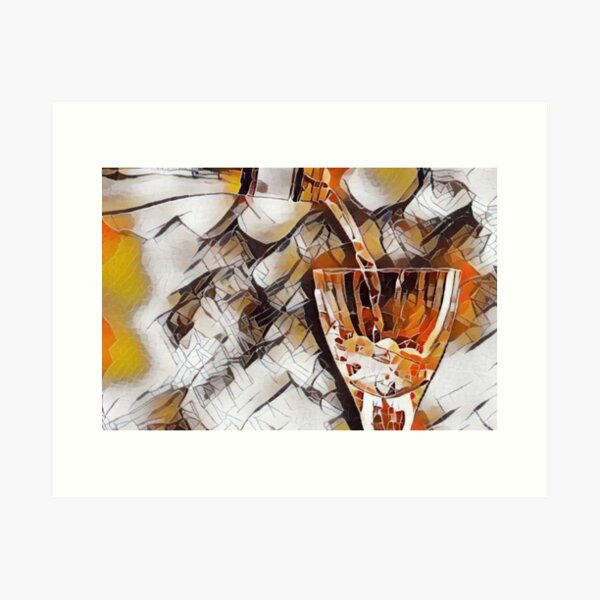 Item preview, Wine Bottle And Glass designed and sold by rogueartprints.
