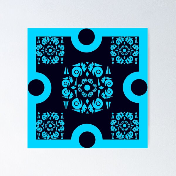 Item preview, Blue Ornamental Square designed and sold by Helena Tiainen.