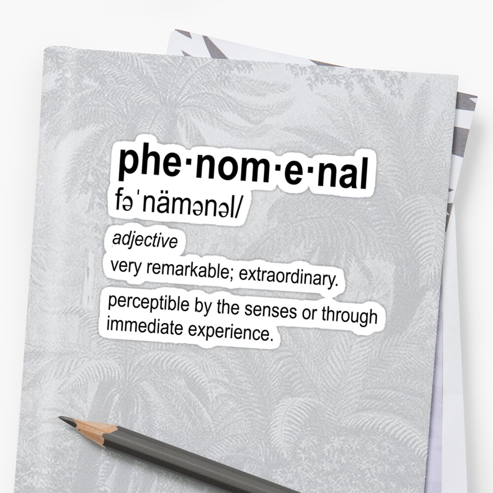  Phenomenal Definition Sticker By Lrossllc Redbubble