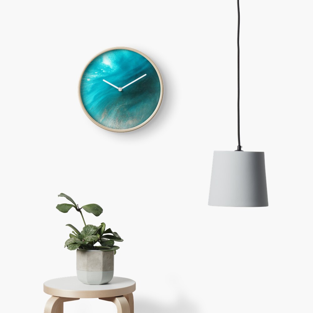 Sea Mist Coastal Ocean Beach Resin Art Clock