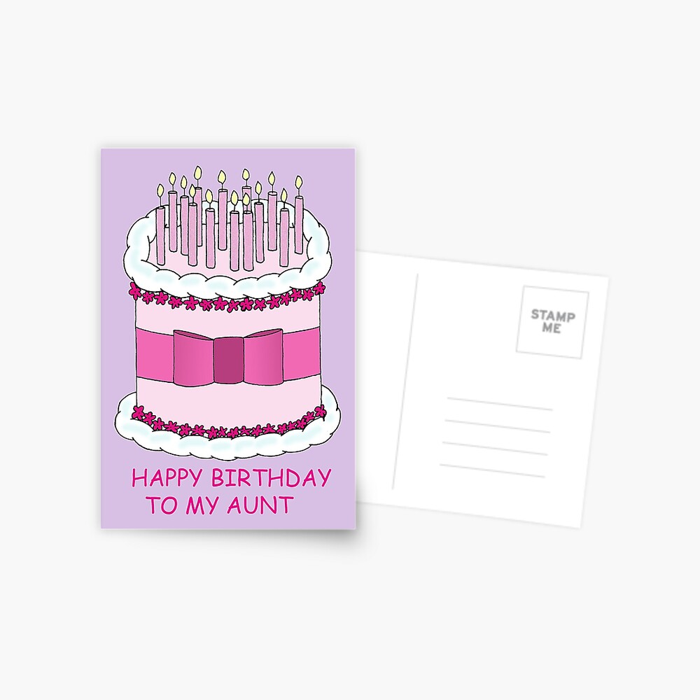 Carte De Vœux Joyeux Anniversaire A Ma Tante Gateau Et Bougies Par Katetaylor Redbubble