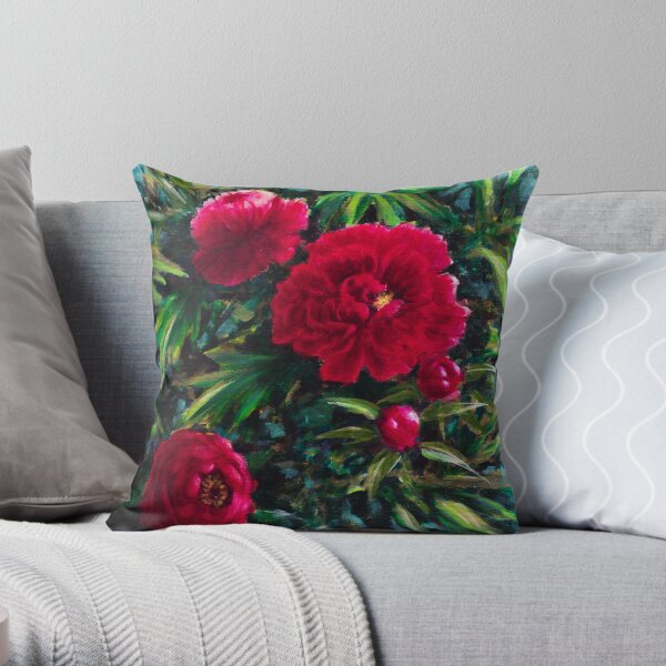 Red peonies Coussin