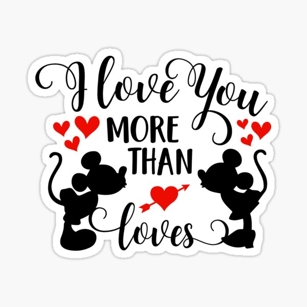 Mickey Minnie Love you Lots  Sticker for Sale by PinkySkull