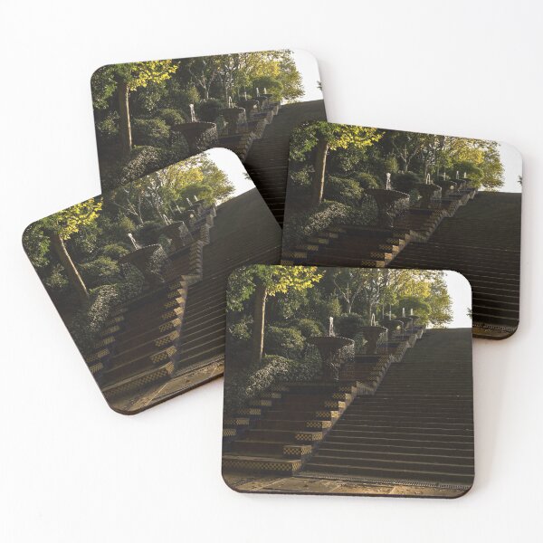 Item preview, Joyful, Sunny Splashes - Wide Steps and Blue and Yellow Cascades in Montjuic Park, Barcelona, Spain designed and sold by Georgia Mizuleva.