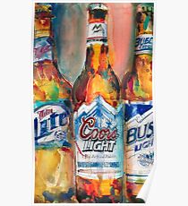 yuengling lite poster light coors busch bud miller redbubble combo beer print