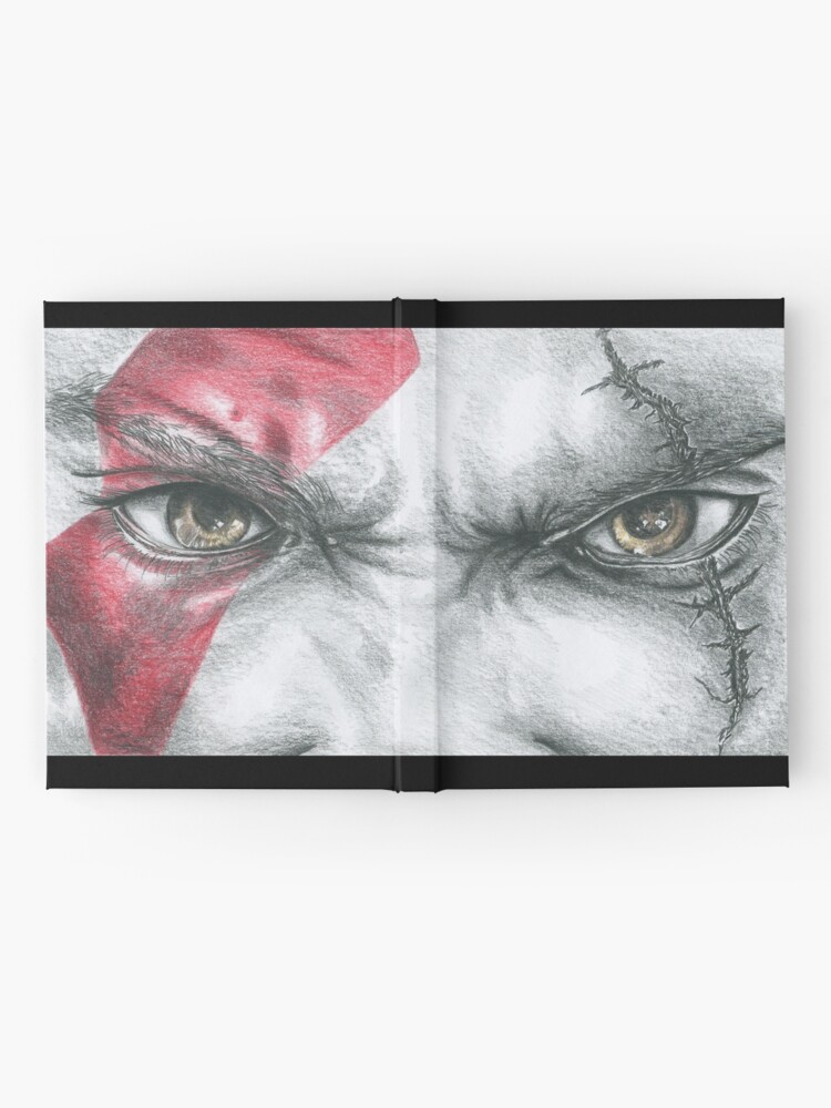 kratos god of war drawing hardcover journal by drawingrage redbubble redbubble