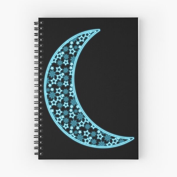 Item preview, Neon blue crescent moon designed and sold by ComicCollages.
