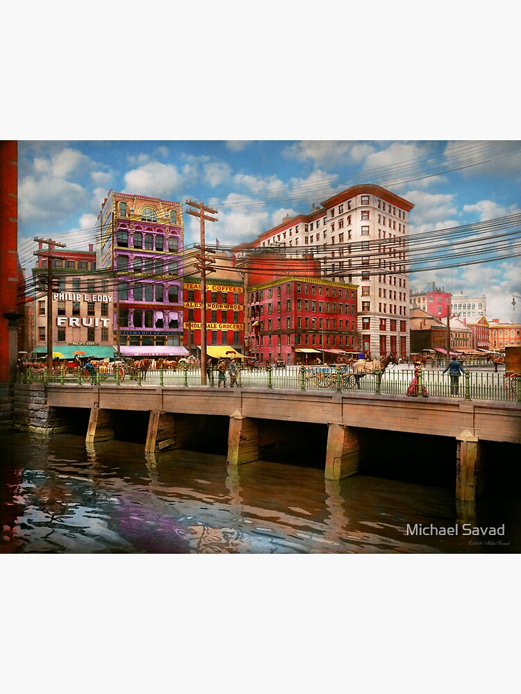 "City Providence RI Crawford Street Bridge 1906" Sticker by