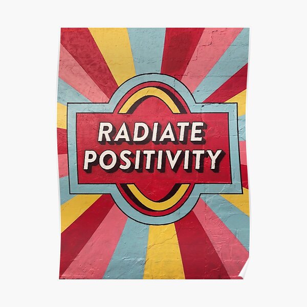 Radiate Positive Vibes Print motivational palm leaves print positivity