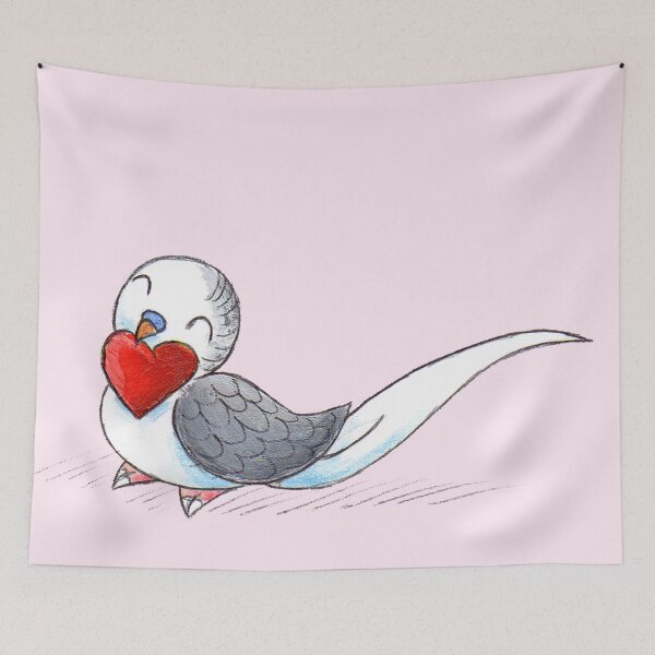 Item preview, Little Budgie Heart designed and sold by KOKeefeArt.