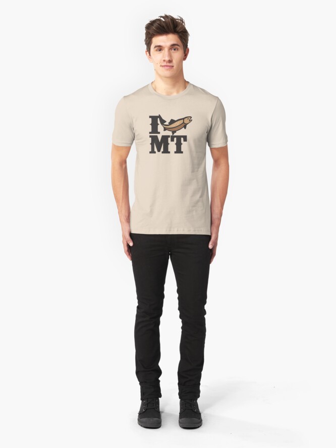 Alternate view of I love to fish Montana Slim Fit T-Shirt
