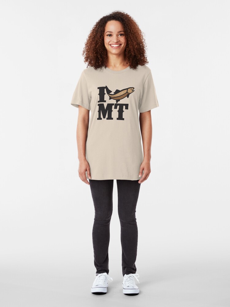 Alternate view of I love to fish Montana Slim Fit T-Shirt