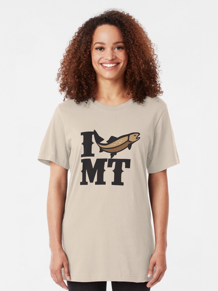 Alternate view of I love to fish Montana Slim Fit T-Shirt